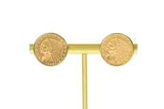 14K Yellow Gold 1928 & 1929 Indian Head Quarter Eagle Coin Earrings