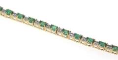 Formal Yellow Gold Emerald and Diamond Bracelet