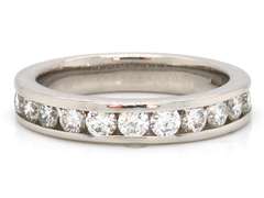 Contemporary Platinum Channel Set Diamond Band