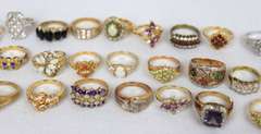 Big Group Lot of Stering Silver Gemstone Rings