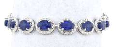 Opulent Sapphire & Diamond Bracelet in Sterling Silver