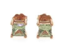 Beautiful Green Amethyst Stud Earrings