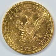Scarce Mint State 1892-S US $5 Liberty Gold Piece