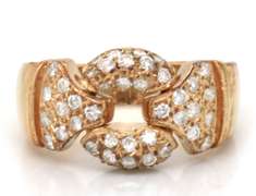 Gorgeous 14kt YG Pave Diamond Link Top Ring