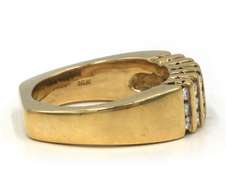Elegant 14kt YG Channel Set Multi-Row Diamond Ring