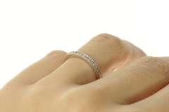 14K White Gold Classic Diamond Channel Wedding Band Ring
