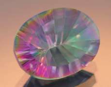 Concave cut 7.51ct rainbow Mystic Quartz