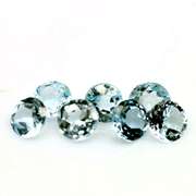 Matched! 7 piece 4.88ct glittering sky blue Topaz set