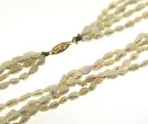 4 Strand Fresh water Pearl Necklace w Filigree Clasp