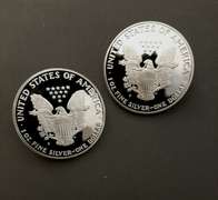 1987 S &1991 S Proof Silver Eagles With Boxs Papers