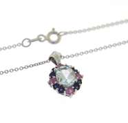 Very Colorful Gemstone Pendant Necklace
