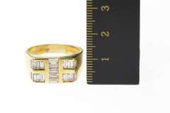 18K Yellow Gold 1.80 Ctw Baguette Squared Men's Statement Ring
