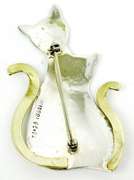 Vintage Large Mexican Sterling Silver Cat Pin