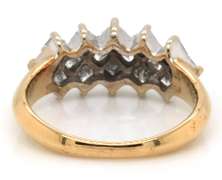 Flashy 14kt YG Princess Cut Cluster Diamond Ring