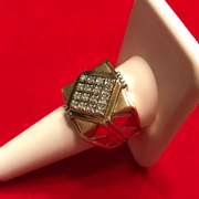 MENS 14K GOLD DIAMOND RING