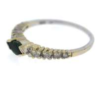 Cute Marquise Emerald and Diamond Ring