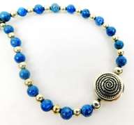 Carolyn Pollack Sterling & Lapis Bead Necklace