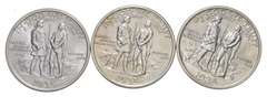(3) 1935-P/D/S Daniel Boone Commemorative Half Dollars - All 3 Mints!