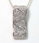 Sterling Silver White Stone Necklace