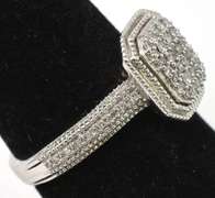 Sparkling Diamond Cluster Ring in Sterling Silver