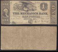 $1 1858 Obsolete Mechanics Bank Augusta, GA