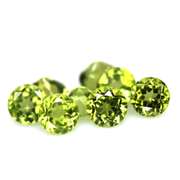 Fantastic 3.27ct 4.5mm round brilliant cut Peridot set