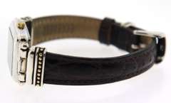 Eclissi Square Blue Dial & Brown Leather Strap Watch