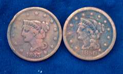 Lot Of 2 Large Cents 1843, 1850