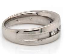 Contemporary 14kt WG Gents' Diamond Channel Set Ring