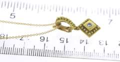 Fantastic 18kt YG Square Etruscan Style Diamond Necklace
