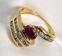 Lively Modern Ruby & Diamond Ring