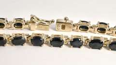 Pretty Oval Sapphire Sterling Bracelet