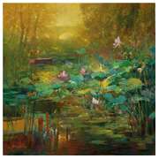 Golden Lily Pads by Feng, Ming