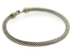 David Yurman 2 Tone Cable Classic Buckle Bracelet