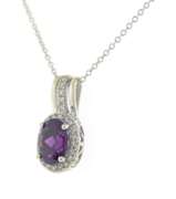 Powerful White Gold Amethyst & Diamond Necklace