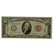 $10 1934 A Hawaii Emergency Brown Seal FRN