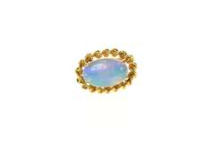 14K Yellow Gold Victorian Natural Opal Twist Trim Lapel Pin/Brooch