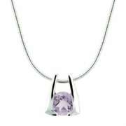 Sterling Silver Amethyst Horseshoe Pendant