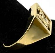 Bold Onyx Eagle Ring in Yellow Gold