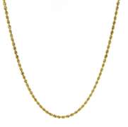 Simple Yellow Gold Rope Chain Necklace