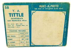 Y.A. Tittle 1961 Topps Football Card