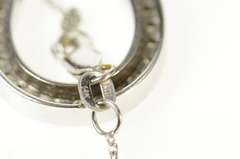 14K White Gold 0.31 Ctw Diamond Horse Shoe Lucky Chain Necklace