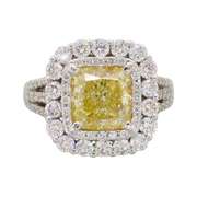 Certified Double Halo 3.70CTW Diamond Engagement Ring