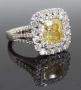 Certified Double Halo 3.70CTW Diamond Engagement Ring