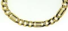 Handsome 14kt YG Men's Heavy Curb Link Station Bracelet