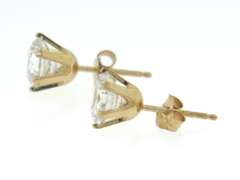 Elegant Yellow Gold Cubic Zirconia Stud Earrings