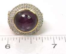 Massive 12.26CT Ruby & 0.84CTW Diamond Ring in 14KT Yellow Gold