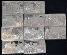 Lot of 10  Franklin Mint Bicentennial Council  The Thirteen Original States Sterling Silver Ingots