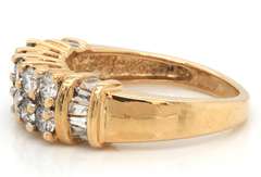 Glamorous 14kt YG Double Row Diamond Band