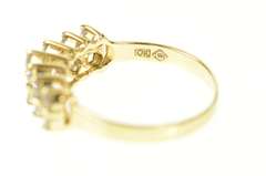 10K Yellow Gold Tiered Squared Cubic Zirconia Statement Band Ring